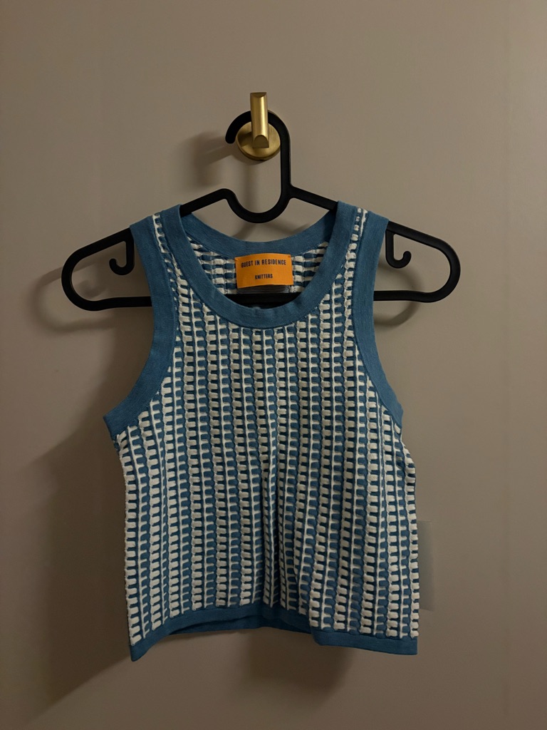 Nwt - Guest In Residence Gingham Knit Tank Top